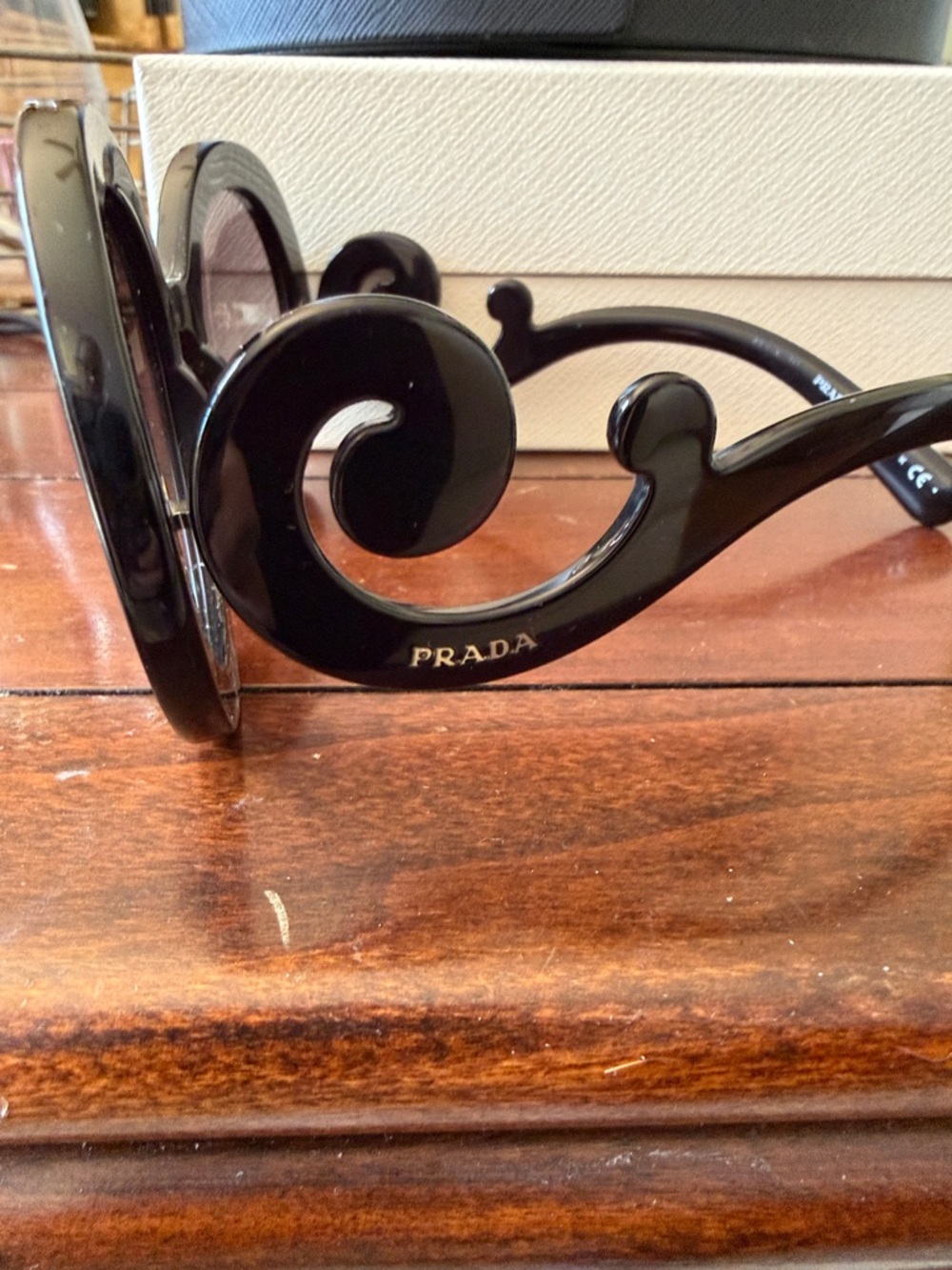 Prada Baroque Haute Sunnies with Box, Case and Accessories-Black - Picture 3 of 4